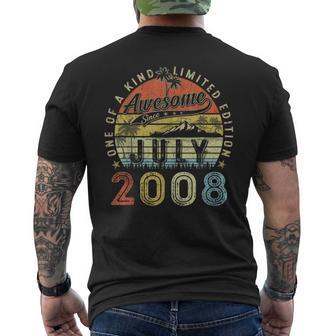 15 Year Old Awesome Since July 2008 15Th Birthday Mens Back Print T-shirt | Mazezy DE