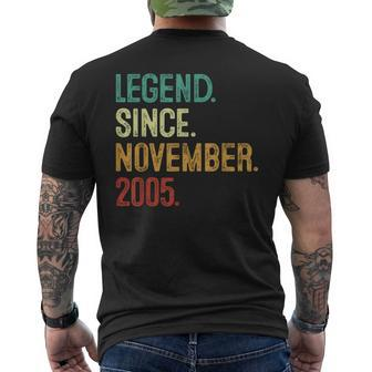 18 Years Old Legend Since November 2005 18Th Birthday Men's T-shirt Back Print - Monsterry CA