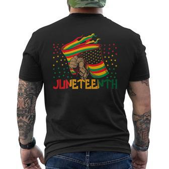 1865 Junenth Black History African American Family Flag Mens Back Print T-shirt | Mazezy UK