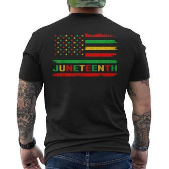 1865 Junenth Black History American Flag African Freedom Mens Back Print T-shirt | Mazezy