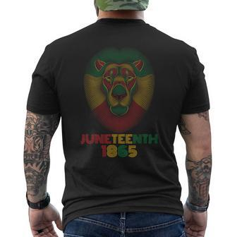 1865 Junenth Celebrate Lion African American Freedom Day Gifts For Lion Lovers Funny Gifts Mens Back Print T-shirt | Mazezy