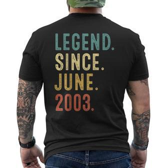 19 Years Old Legend Since June 2003 19Th Birthday Men's Back Print T-shirt | Mazezy