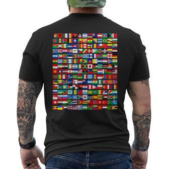 195 Flags Of All Countries In The World International Event Men's T-shirt Back Print | Mazezy UK