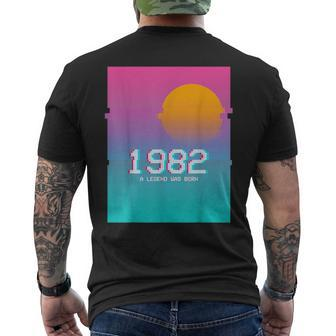 1982 Legend I Vhs Glitch Vaporwave 80S Retro Men's T-shirt Back Print | Mazezy
