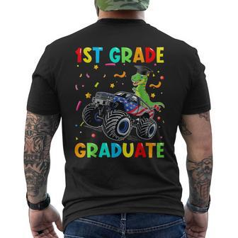 1St Grade Graduate Dinosaur Monster Truck Graduation 2023 Men's Back Print T-shirt | Mazezy