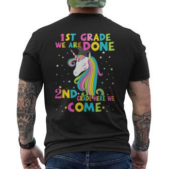 1St Grade Graduation Magical Unicorn 2Nd Grade Here We Come Mens Back Print T-shirt | Mazezy