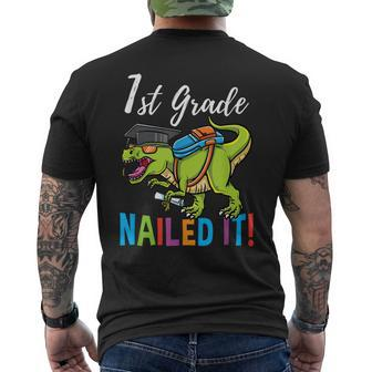 1St Grade Nailed It Dinosaur Graduation Men's Back Print T-shirt | Mazezy