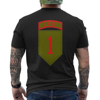 1St Infantry Division Vietnam Veteran Lrrp Tab Men's Back Print T-shirt | Mazezy