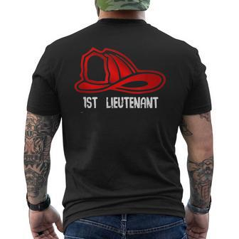1St Lieutenant Firefighter Fire Company Men's T-shirt Back Print | Mazezy