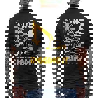 Im 2 Year Old Gift Excavator Construction 2Nd Birthday Boy Mens Back Print T-shirt - Seseable