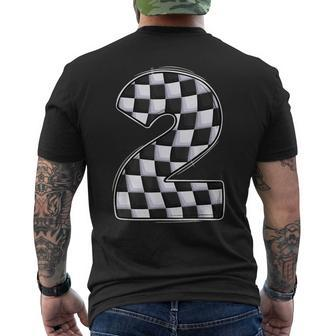 2 Year Old Pit Crew Boy Two Car Racing 2Nd Birthday Race Car Mens Back Print T-shirt | Mazezy