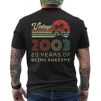 20 Year Old Birthday Vintage 2003 20Th Birthday Mens Back Print T-shirt | Mazezy