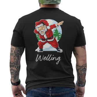 Welling Name Gift Santa Welling Mens Back Print T-shirt
