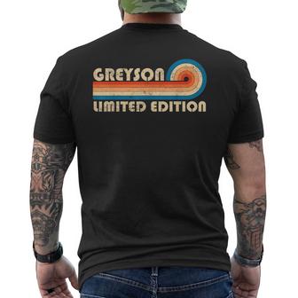 Greyson Name Personalized Funny Retro Vintage Birthday  Mens Back Print T-shirt