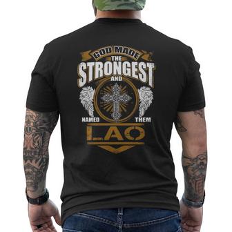 Lao Name Gift God Made Lao Mens Back Print T-shirt
