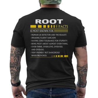 Root Name Gift Root Facts Mens Back Print T-shirt