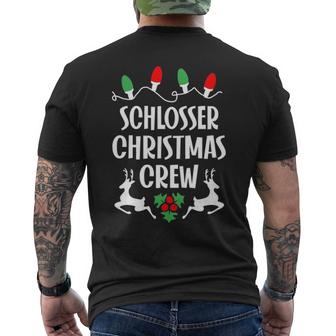 Schlosser Name Gift Christmas Crew Schlosser Mens Back Print T-shirt