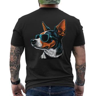 Dad Mom Cool Dog Sunglasses Rat Terrier Mens Back Print T-shirt