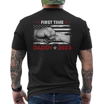 Promoted To Daddy 2023 First Time Fathers Day New Dad Mens Gift For Mens Mens Back Print T-shirt