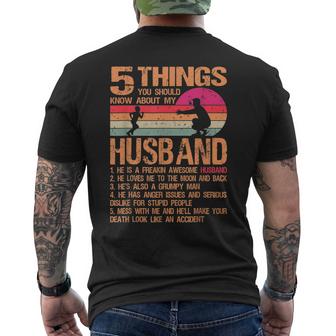 5 Things About My Husband Father Day 23 Gifts From Daughter Mens Back Print T-shirt