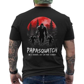 Papasquatch Like A Grandpa Just Way More Squatchy Funny Papa Gift For Mens Mens Back Print T-shirt