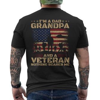 Retro Im A Dad Grandpa And Veteran Fathers Day Grandpa Papa Mens Back Print T-shirt