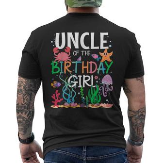 Uncle Of The Birthday Girl Ocean Matching Sea Animals Theme Mens Back Print T-shirt