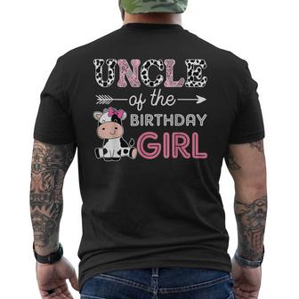 Uncle Of The Birthday Girl Farm Cow Uncle Matching Family Mens Back Print T-shirt