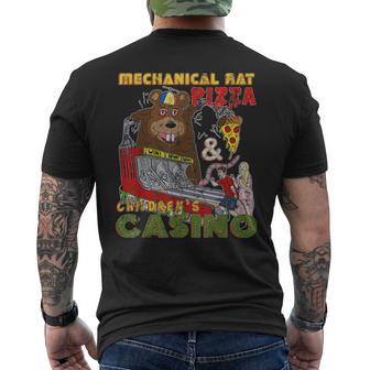 Mechanical Rat Pizza & Child Casino Vintage Mens Back Print T-shirt