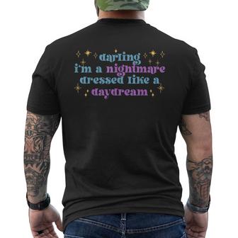 Funny Cute Quotes Saying Darling Im A Nightmare Mens Back Print T-shirt