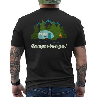 Fun Camping Camperbunga Mountain Forest Hiking Graphic Mens Back Print T-shirt