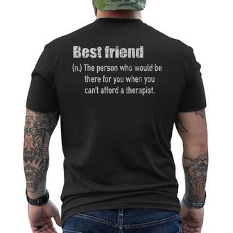 Best Friend Definition Funny Bff Bestie Graphic  Mens Back Print T-shirt
