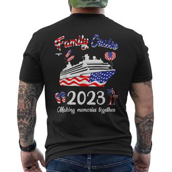 Cruise Family 2023 4Th Of July Cruise Ship  Mens Back Print T-shirt