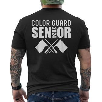 2024 Senior Color Guard Class Of 2024 Marching Band Flag Men's T-shirt Back Print - Monsterry