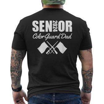 2024 Senior Color Guard Dad Flag Marching Band Parent Helper Men's T-shirt Back Print - Monsterry