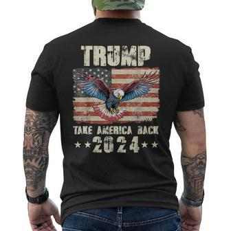 2024 Trump Flag Take America 4Th Of July Trump 2024 Men's T-shirt Back Print - Monsterry AU