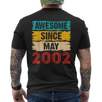 21 Year Old Awesome Since May 2002 21St Birthday Gifts Mens Back Print T-shirt | Mazezy