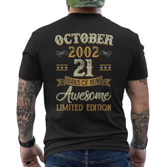 21 Years Old Decoration October 2002 21St Birthday Men's T-shirt Back Print - Seseable
