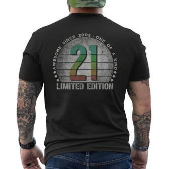 21St Birthday 21 Year Old Vintage 2002 Limited Edition Men's T-shirt Back Print - Monsterry