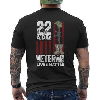 22 A Day Veteran Lives Matter 38 Mens Back Print T-shirt - Monsterry