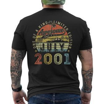 22 Year Old Awesome Since July 2001 22Th Birthday Mens Back Print T-shirt | Mazezy