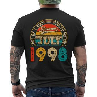 23 Years Old Decoration Born In July 1998 23Rd Birthday Mens Back Print T-shirt | Mazezy