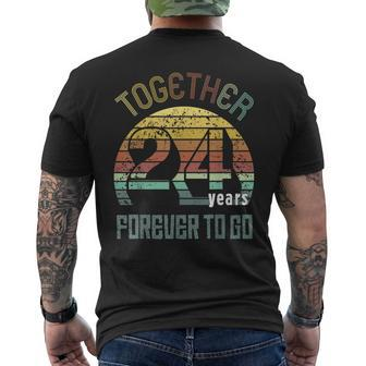 24Th Years Wedding Anniversary Gifts For Couples Matching Mens Back Print T-shirt | Mazezy