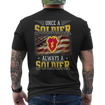 25Th Infantry Division Veteran Always A Soldier Men's Back Print T-shirt | Mazezy