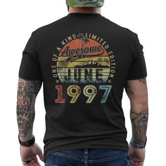 26 Year Old Awesome Since June 1997 26Th Birthday Mens Back Print T-shirt | Mazezy