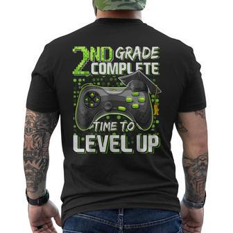 2Nd Grade Complete Time To Level Up Happy Last Day Of School Mens Back Print T-shirt - Thegiftio UK