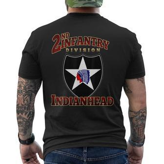 2Nd Infantry Division Indianhead Us Army Men's Back Print T-shirt | Mazezy