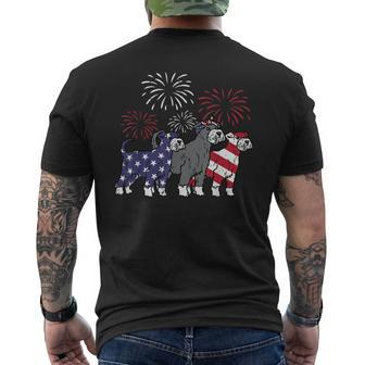3 Miniature Schnauzer Dog Cute Fourth 4Th Of July Patriotic Mens Back Print T-shirt | Mazezy