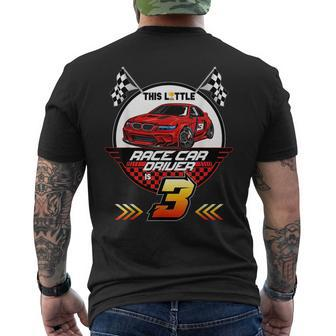 3 Year Old Race Car Birthday 3Rd Racing Party Racing Funny Gifts Mens Back Print T-shirt | Mazezy UK