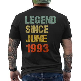30 Year Old 30Th Birthday Gifts Legend Since June 1993 Mens Back Print T-shirt | Mazezy